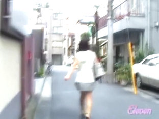 Adoring Vivacious Chick Walking In The Street While Meeting Some Sharking Guy