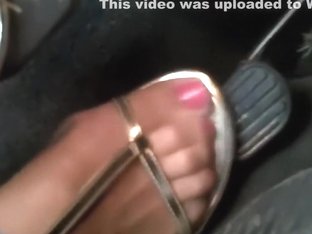 Gold Sandals & Nylons Pedal Pumping