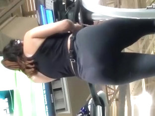 Nice Ass Chick In Black Sports Pants