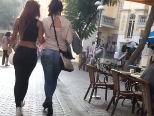 Tight Jeans Sexy Ass With Thong Popping Out Walking