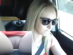 Driving Masturbation Public Road Sex Car Shaved Pussy Face Sexy Blonde Chat
