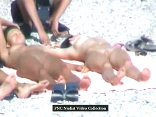 Nudist Beach Porno, 3 Naked Chicks Nice Boobs, Pussy And Tats