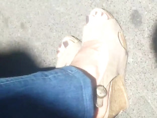 Sexy Feet At Busstop