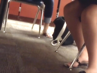 Candid Teacher Shoeplay In Flip Flops