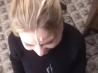 Non-professional Alluring Golden-haired Is On Her Knees To Get Her Facial.mpeg