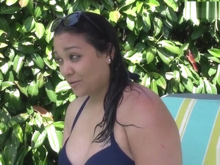 Busty French Chubby Teen Ass Fucked At The Pool