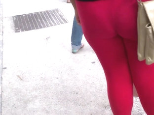 Sdruws2 - See Through Red Leggins And Visible Thong