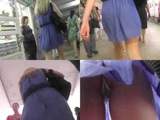 Blonde Chick Wears Mini Skirt In Upskirting Porn