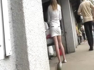 Upskirt Entering And Leaving The Bus