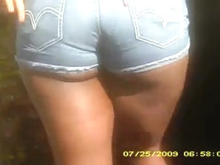 Ebony Butt Cheeks Out Hidden Cam
