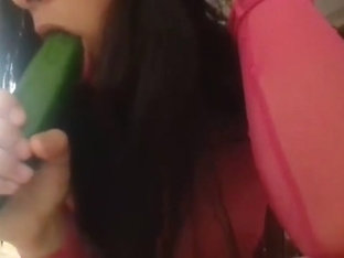 Hottest Armenian College Girl Sucks Huge Cucumber