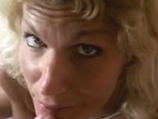 Tanned Golden-haired Mother I'd Like To Fuck Wench Squeezing Cum From A Dong