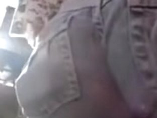 Candid Street Video Of The Amateur Jeans Shorts Booty