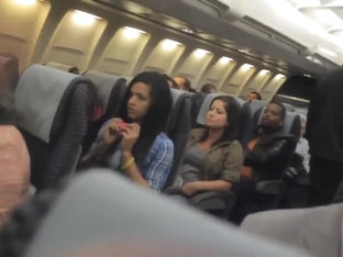 Risky Voyeur Cam Flashing In The Airplane