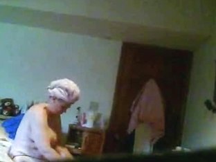 Old Chubby Woman Caught Changing By The Hidden Camera