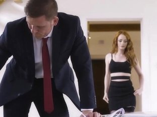 Gorgeous Redhead Secretary Ella Hughes Seduces Her Boss