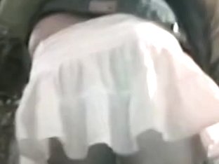White Skirt Can't Hide Her Perfect Succulent Ass
