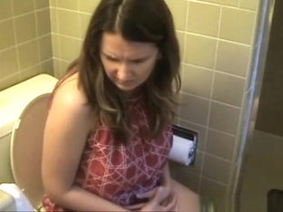 Big Tits Woman Filming Her Pees