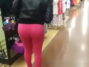Nice Butt Woman In Red Leggings