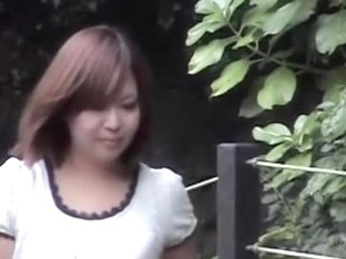 Sharking Of A Lovely Japanese Girl In A Public Park