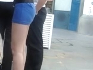 Hottie In Miniskirt Gets Caught In A Street Candid Clip