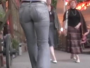 Awesome Hussy In Black Jeans Has A Very Big Athletic Butt