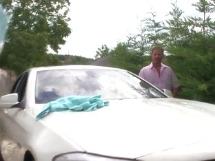 Aletta Ocean Washes A Car Of David Perry