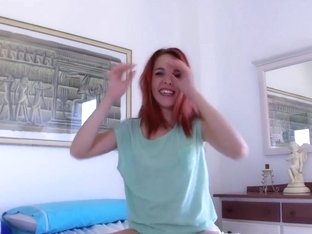 Redhead Latina With Pink Nipples Takes A...