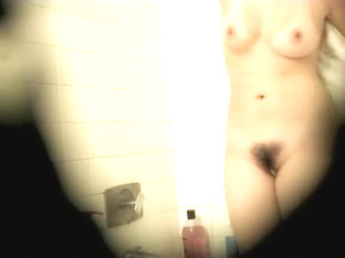 Sweet Hairy Pussy Peeped In A Shower