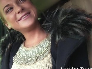 Stranded Teen Gets Cum On Her Tongue In Car