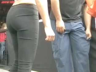 Hot Jiggling Ass In Tight Black Jeans Caughz By Spy Cam