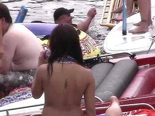 Girls In Bikinis And Topless In Public Party Cove
