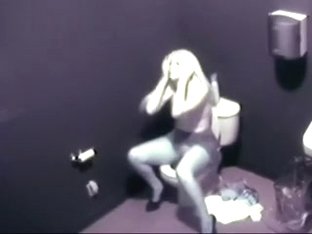 Throne-room Spy Camera Filmed Hot Blondie Masturbating On Throne-room Seat
