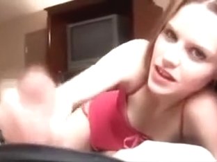 Playful Blonde College Girl Gives Me Handjob On Home Video