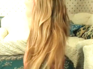 Sexy Long Blonde Hair With Big Tits Stripteasing, Long Hair, Big Tits