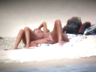 Hot Wife Flaunts Her Bushy Muff On A Nudist Beach