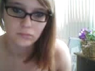 Blonde Girl With Glasses Bares Boobies On The Webcam