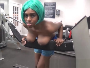 Ebony Black Teen Fucked In Public Gym By A Stranger Doggystyle Sex Blowjob