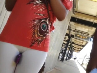 Sexy Cameltoe On A Chick At The Train Station