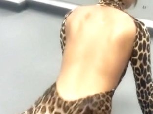 Girlfriend Dressed In A Leopard Catsuit