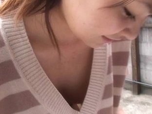 Asian Sweetie Gives Us A Full Downblouse View Of Her Tiny Tits
