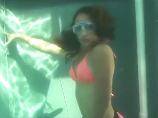 Ebony Mermaid Practicing Underwater Bikini