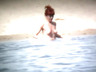 Intriguing, Hot Redhead In A Nude Beach Video