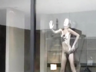 Skinny White Lady Fucked Against Glass Window By Bbc