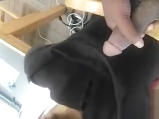 Cumshot On Her Hoodie At The Library