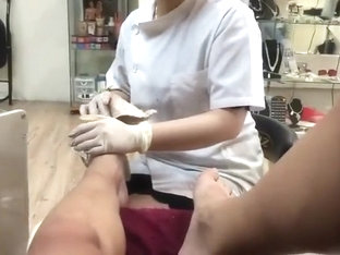 Ejaculating During A Pedicure From An Asian Girl