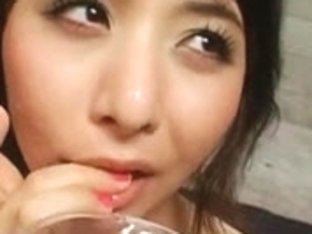 Yuka Osawa Drinks Jizz Cocktail Masturbating With Umbrella