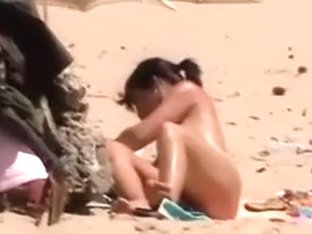 Spying On Naked Dark Brown Hair Skank On The Budist Beach