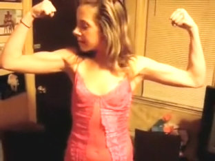 Bridget Flexing Her Biceps