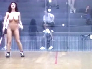Nude Babe Plays Squash Like A Pro